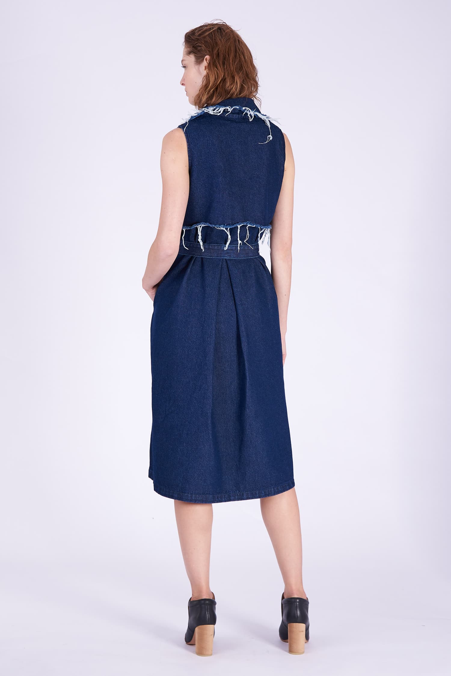 Acephala AW2018-19 Denim Dress Midi Blue // Sukienka Midi z Ciemnego Denimu