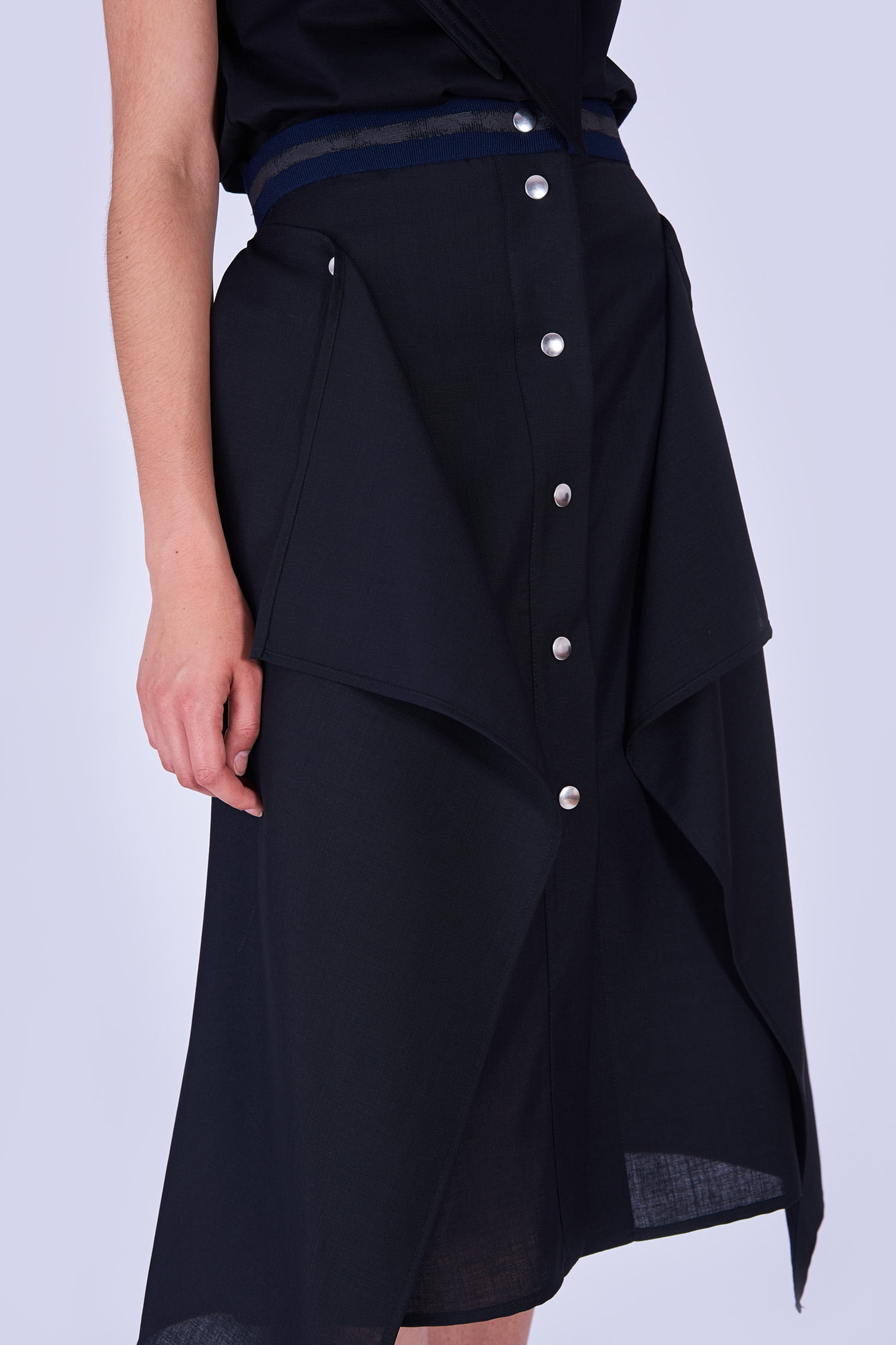 Acephala Fw19 20 Black Skirt Draped Czarna Spodnica Drapowana Detail 2