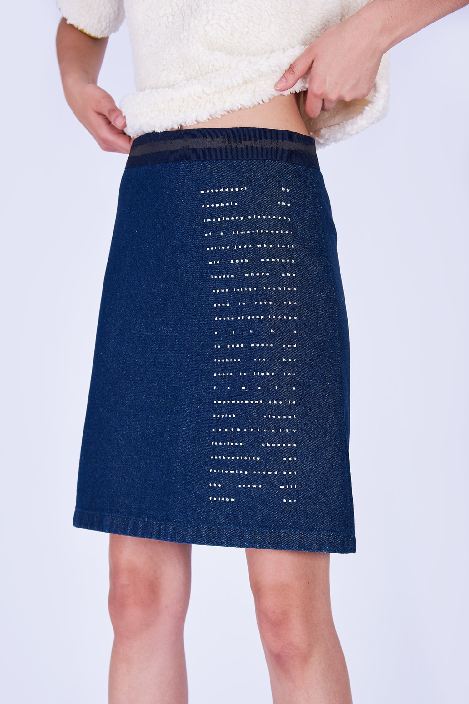 Acephala Fw19 20 Denim Skirt Print Spodnica Jeans Nadruk Detail 2