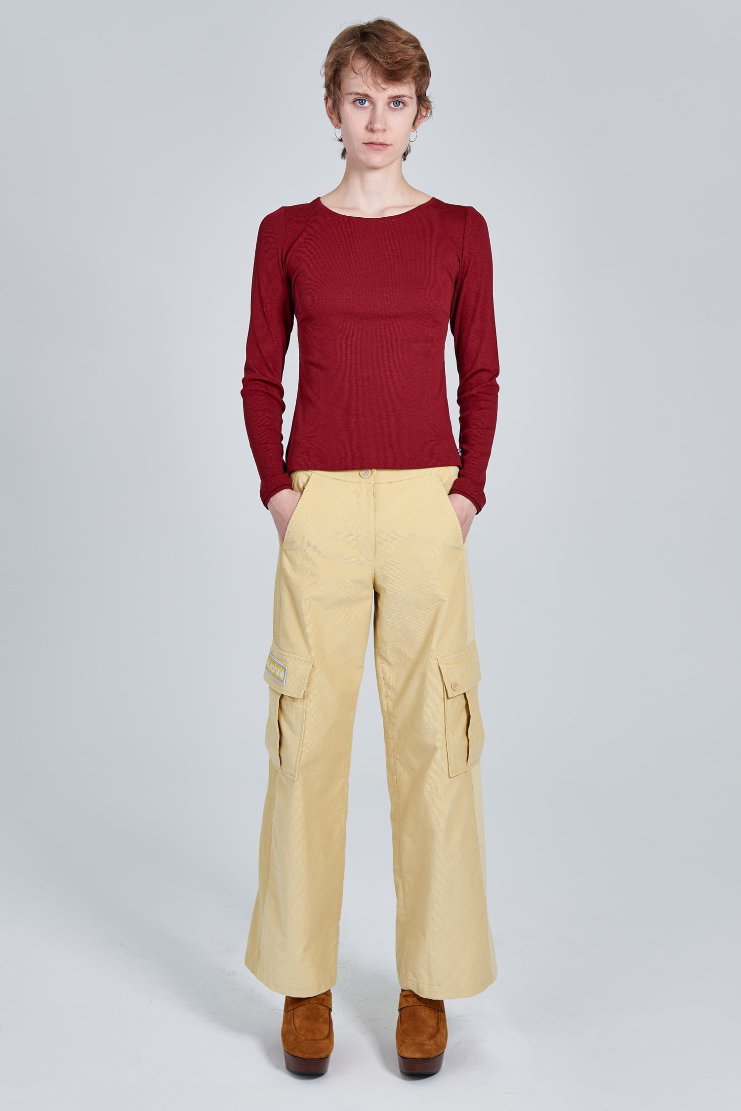 Acephala Fw 2020 21 Red Longsleeve Yellow Corduroy Trousers