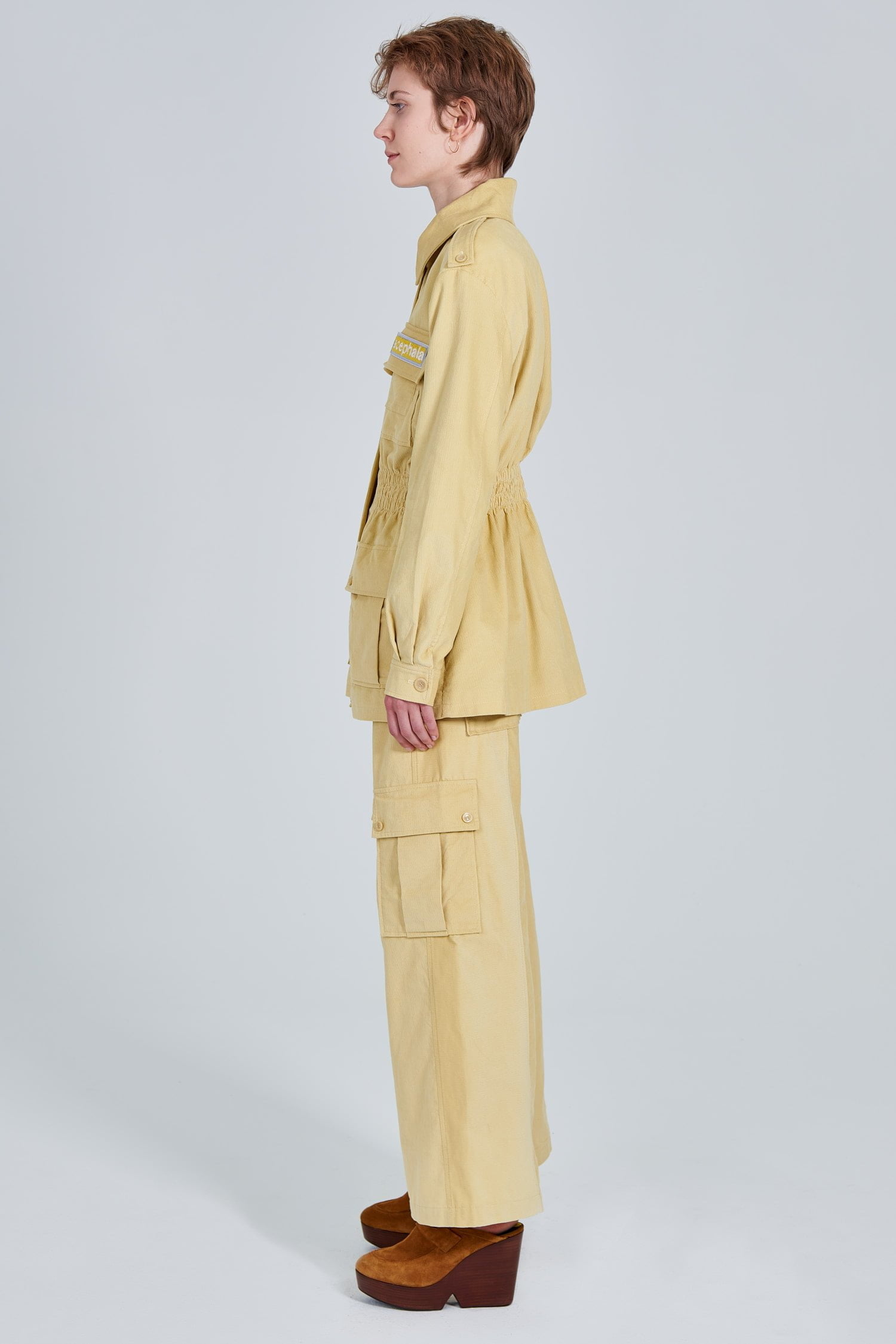 Acephala Fw 2020 21 Yellow Corduroy Trousers Jacket Female Side