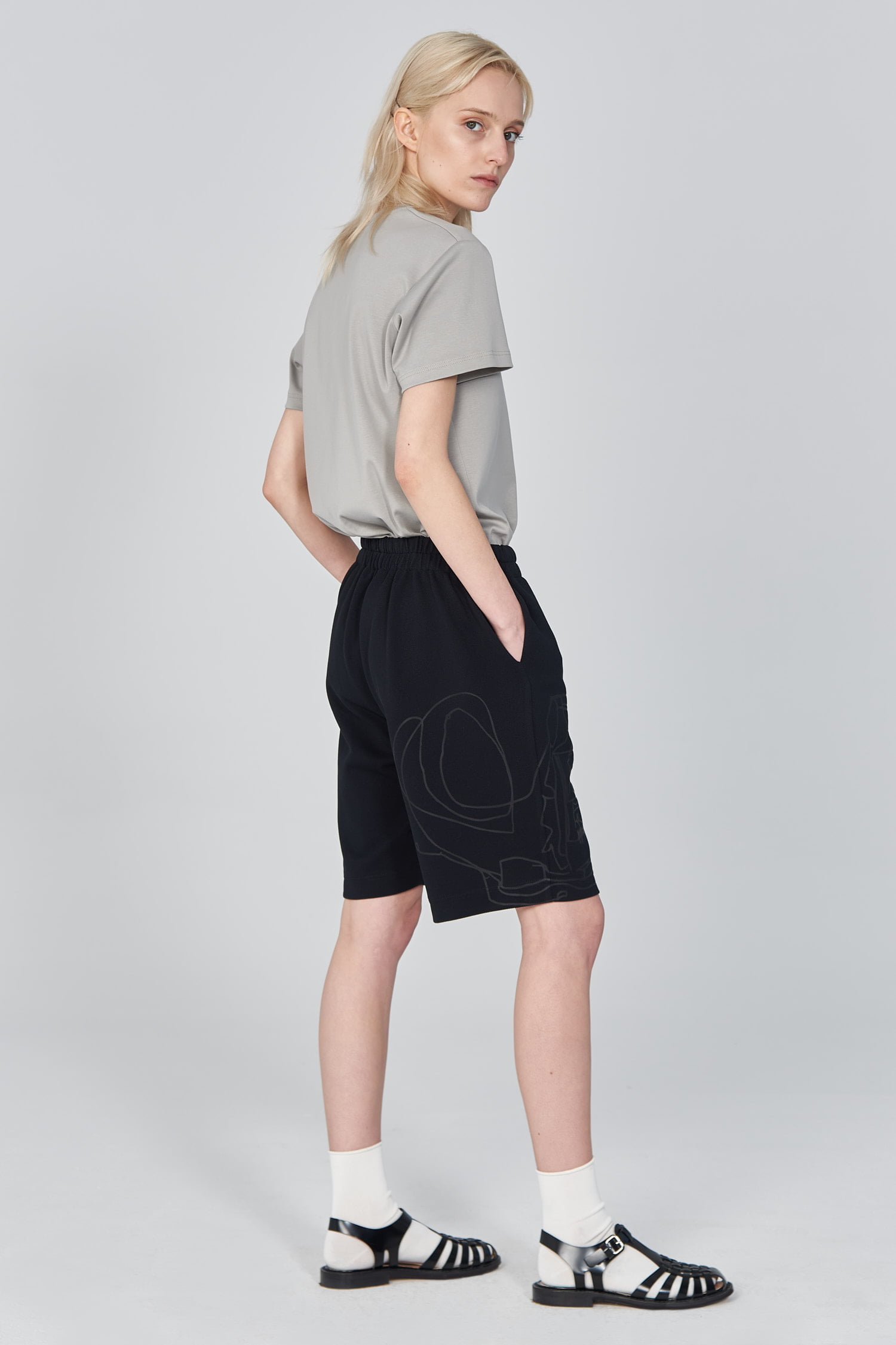 Acephala Ss21 Bermuda Shorts With Graphic Print Side Relaxed