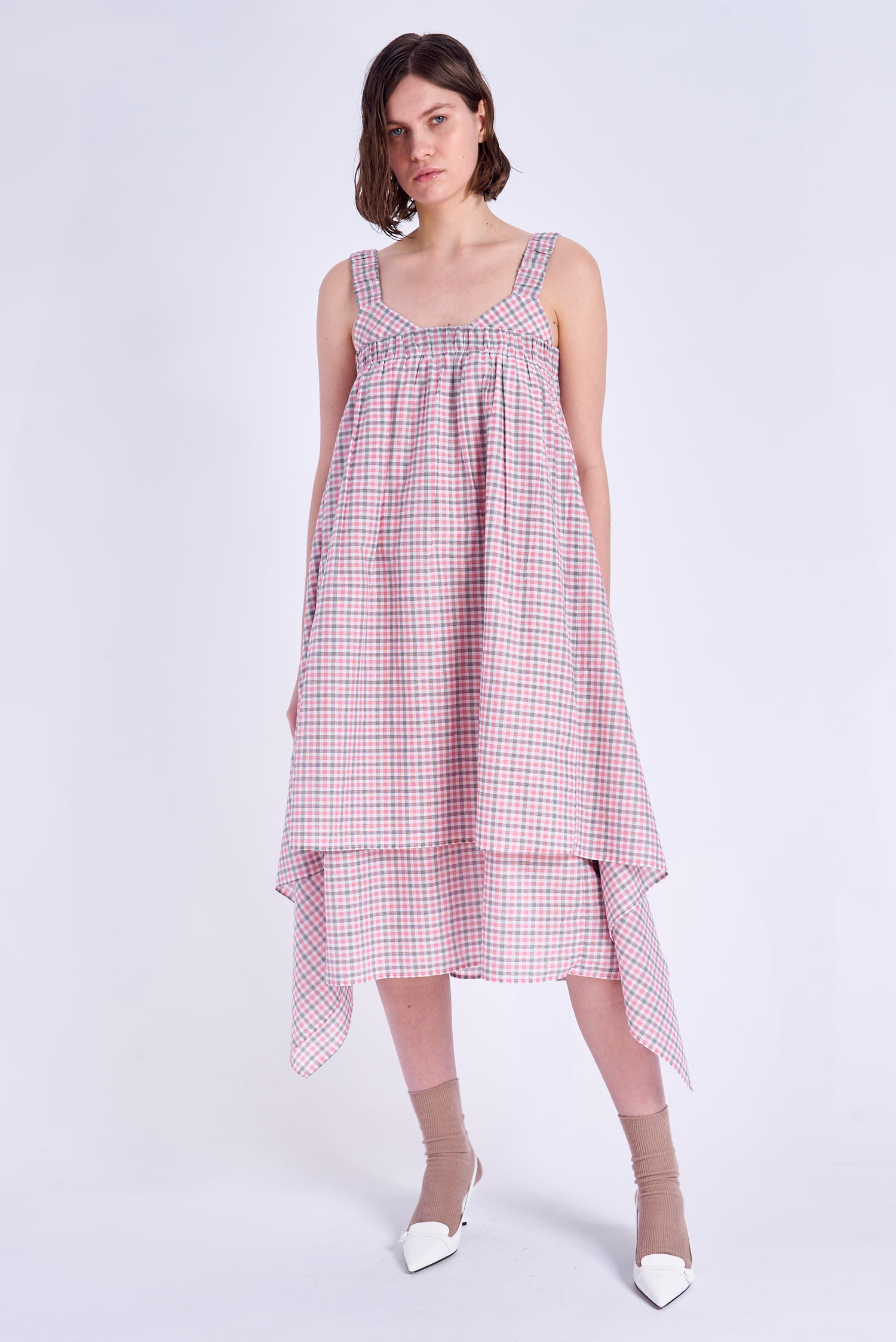 Acephala Ss2024 Online Checked Tent Dress 056