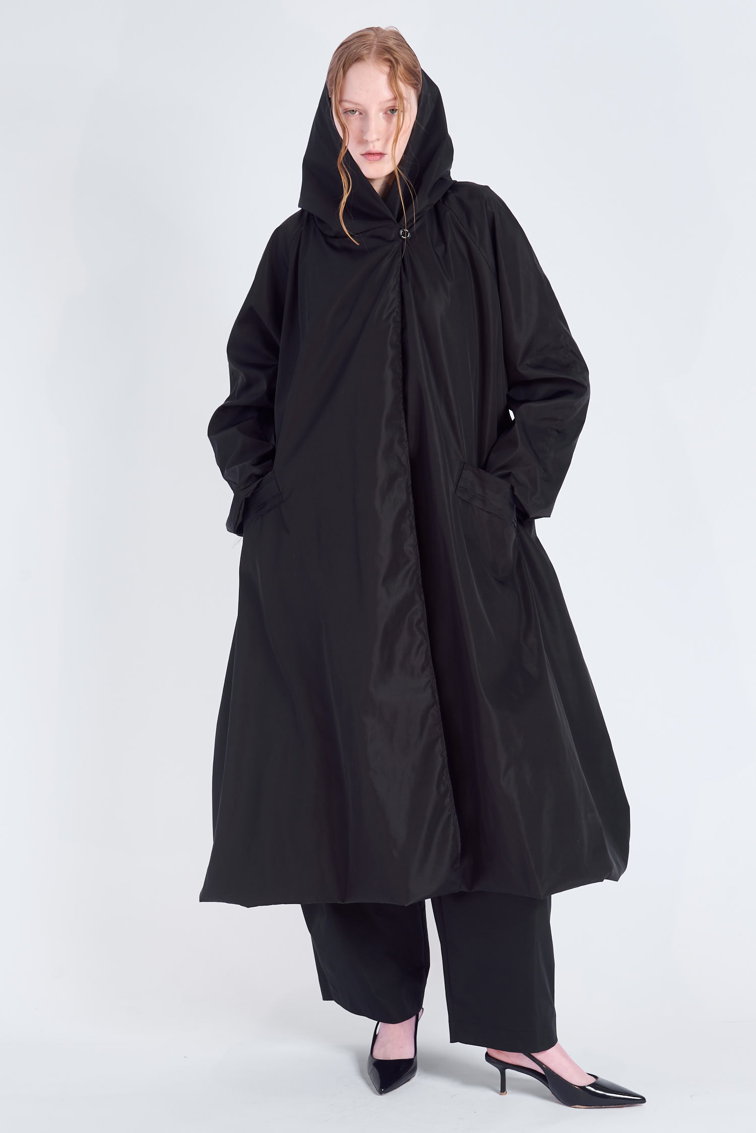 Acephala Ss2024 Online Oversized Hoodied Coat Black 009
