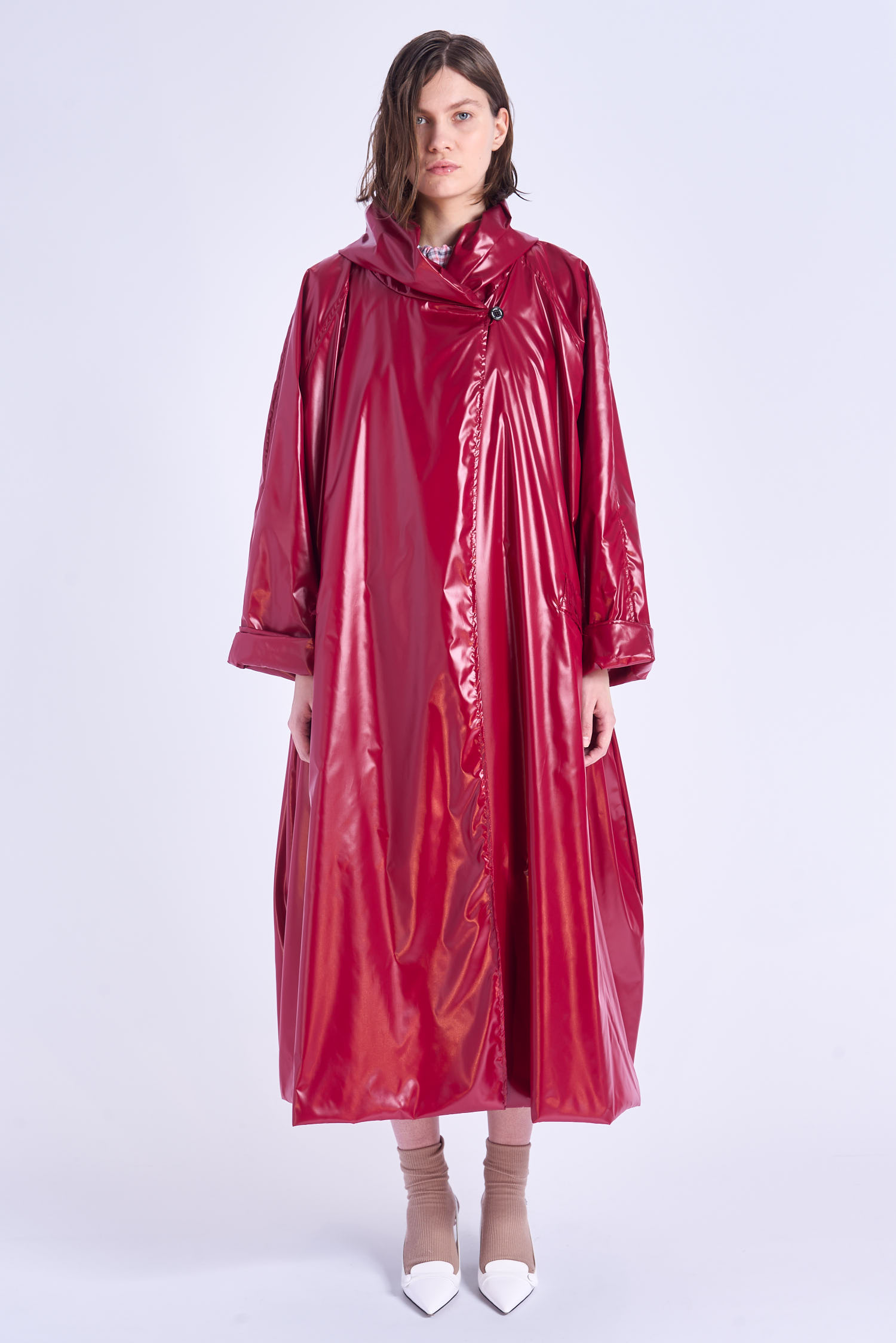 Acephala Ss2024 Online Oversized Hoodied Coat Red 018